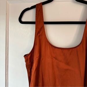 Abercrombie & Fitch Terracotta Slip Midi Dress